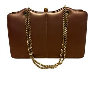 Vintage Andrew Geller Bronze Metalic Satchel Clutch